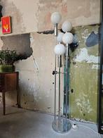 Vintage solken leuchten space age vloerlamp chroom zilver, Huis en Inrichting, Lampen | Vloerlampen, Ophalen, Gebruikt, Glas, 150 tot 200 cm
