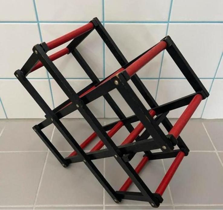 Japandi stijl Frans wijnrek hout vintage Concertina inklap, Huis en Inrichting, Woonaccessoires | Wijnrekken, Ophalen of Verzenden