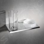 KEUCO dubbele houder, zeepbakje tandenborstel, metaal, glas,, Ophalen of Verzenden, Nieuw, Chroom, Douche