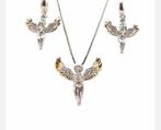 Echt Zilveren engelen set ketting en oorbellen, Sieraden, Tassen en Uiterlijk, Kettingen, Ophalen of Verzenden, Zo goed als nieuw