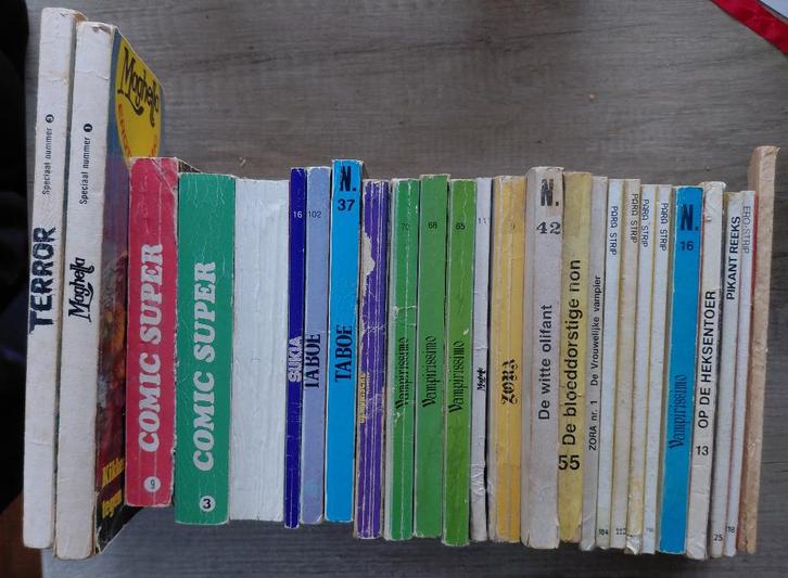 26x strip volwassenen Taboe Zora Maghella Hessa Demonische V, Boeken, Stripboeken, Gelezen, Meerdere stripboeken, Verzenden