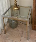Glazen bijzettafel, Ophalen, 50 tot 100 cm, Vierkant, Zo goed als nieuw