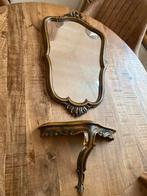 Vintage Wandspiegel met Bakelieten Plankje, Gebruikt, Ophalen of Verzenden, Minder dan 100 cm, Rechthoekig