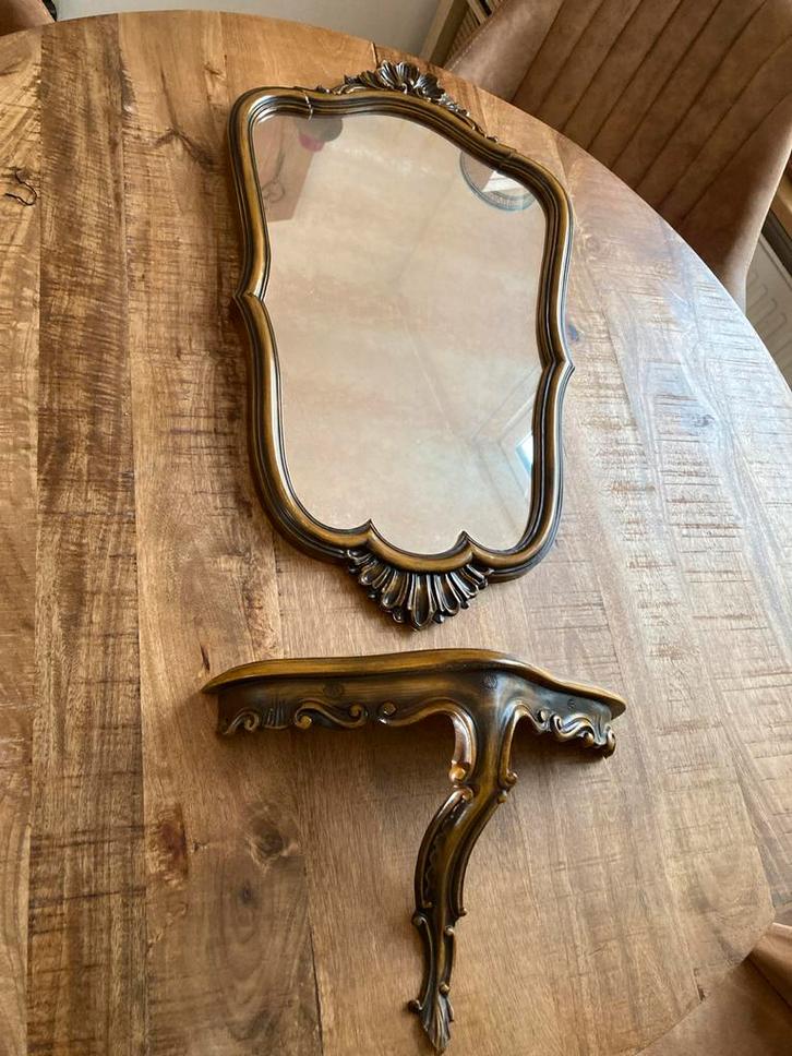 Vintage Wandspiegel met Bakelieten Plankje, Huis en Inrichting, Woonaccessoires | Spiegels, Gebruikt, 50 tot 75 cm, Minder dan 100 cm