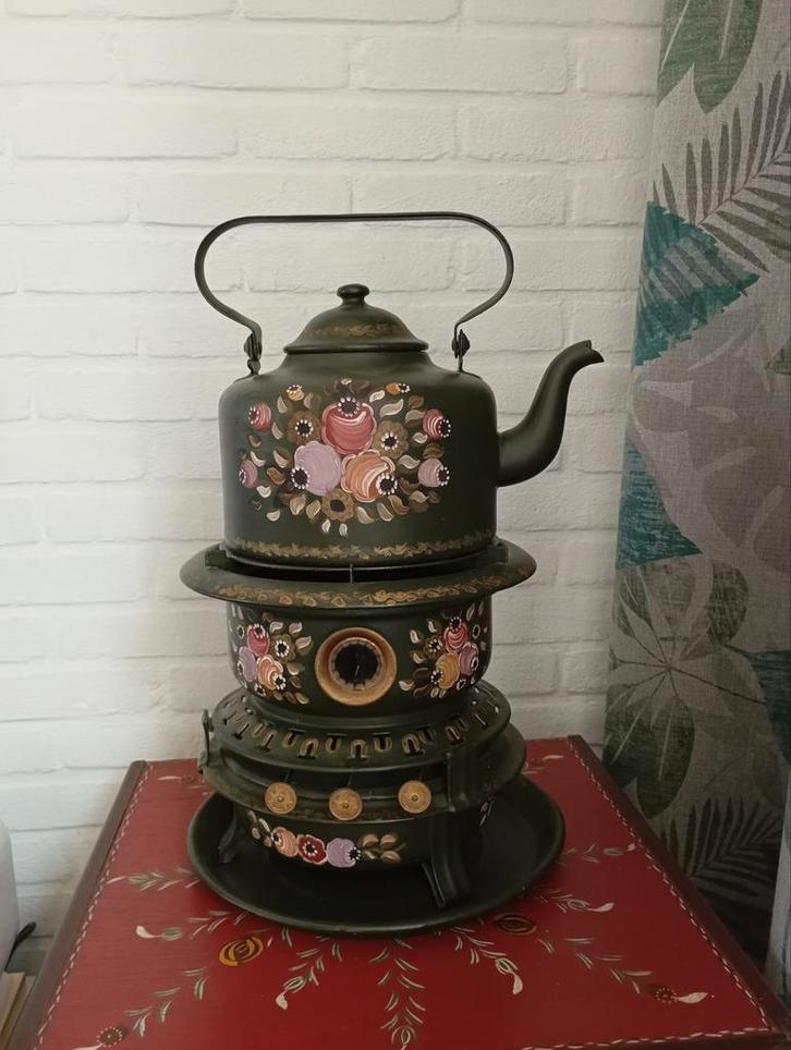 Antieke Haller Petroleumstel Hindeloper, Antiek en Kunst, Antiek | Keukenbenodigdheden, Ophalen of Verzenden