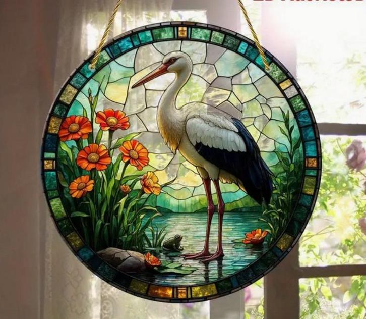 Raamhanger ooievaar, Huis en Inrichting, Woonaccessoires | Wanddecoraties, Nieuw, Verzenden