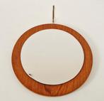 vintage spiegel vintage ronde spiegel teak fineer jaren 60, Verzamelen, Retro, Ophalen of Verzenden, Huis en Inrichting