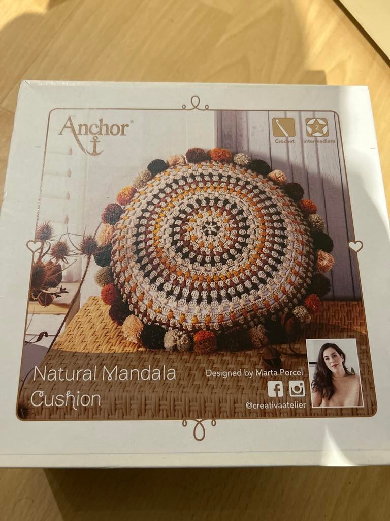 Anchor Natural Mandala Kussen Haakpakket, Ophalen of Verzenden, Nieuw, Haken, Patroon of Boek