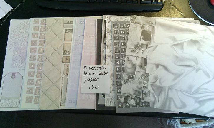 Resterende vellen scrappapier, Hobby en Vrije tijd, Kaarten | Zelf maken, Gebruikt, Overige thema's, Ophalen of Verzenden