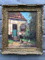 Schilderij kippen bij boerderij, gesigneerd A. van Gilst, Ophalen
