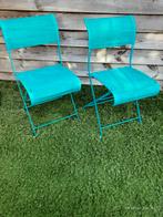 2 leuke bistro stoeltjes, Ophalen, Gebruikt, Metaal