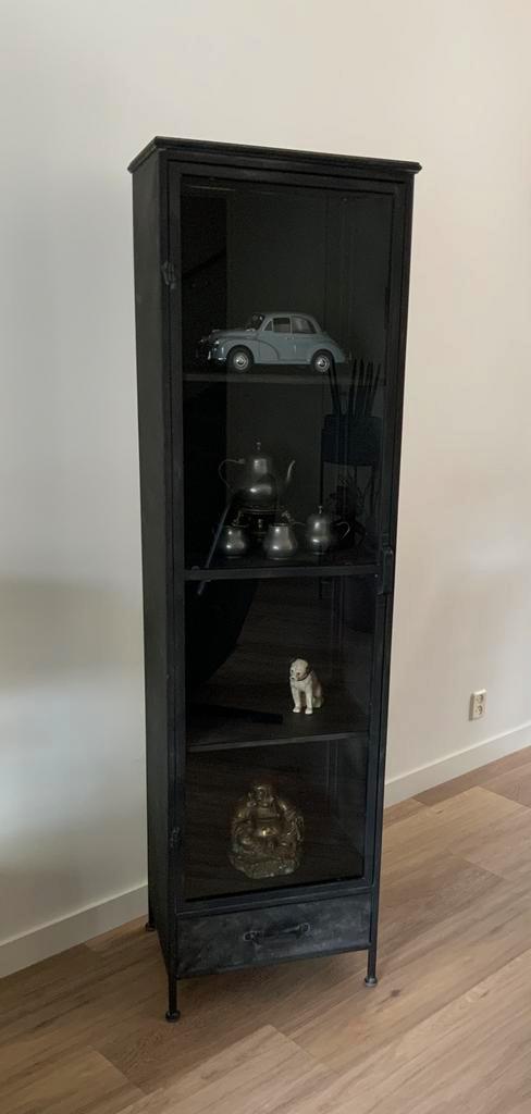 Vitrinekast Industrieel Metaal, Huis en Inrichting, Kasten | Boekenkasten, Zo goed als nieuw, 50 tot 100 cm, 150 tot 200 cm, 25 tot 50 cm