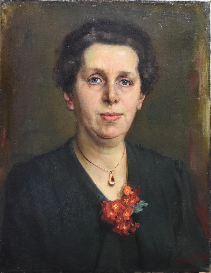 Theo van Delft (1883-1967) twee portretten., Antiek en Kunst, Kunst | Schilderijen | Klassiek, Ophalen