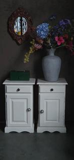 2 Witte brocante nachtkastjes nacht kastjes bedkastjes, Ophalen of Verzenden, Gebruikt