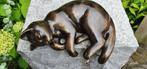 POES DIE SLAAPT / Bronzen beeld, Tuin en Terras, Dierenbeeld, Nieuw, Info@huisentuindecoratiemarie.nl, Huis en tuin decoratie marie
