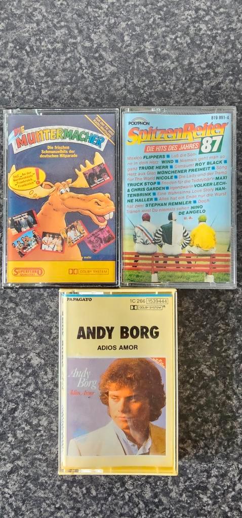 3x cassette Duitse Hits, Andy Borg e.a., Cd's en Dvd's, Cassettebandjes, Gebruikt, Origineel, Overige genres, 2 t/m 25 bandjes
