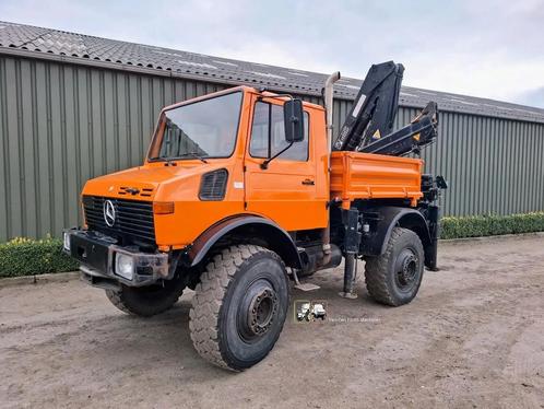 Unimog U1700 met Hiab-kraan 965A. (bj 1991), Auto's, Vrachtwagens, Bedrijf, Te koop, Overige merken, Diesel, Overige kleuren