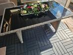 Tuintafel,met zwarte glasplaat tuin tafel,lounge tafel, Tuin en Terras, Tuinsets en Loungesets, Ophalen, Zo goed als nieuw, Aluminium