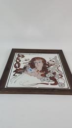 Antieke vintage spiegel Tosca Eau de Toilette, eik lijst. S8, Antiek en Kunst, Ophalen of Verzenden, Rechthoekig