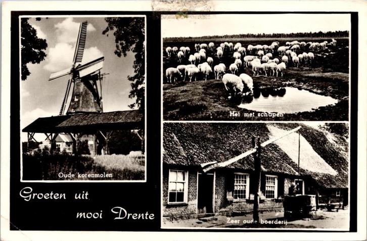 Drenthe - 12 ansichtkaarten jaren 50 60, Verzamelen, Ansichtkaarten | Nederland, Gelopen, Drenthe, 1940 tot 1960, Verzenden