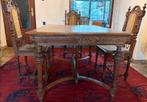 Antieke houten Mechelse Eetkamerset: Tafel en 4x Stoelen, Ophalen of Verzenden