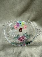 Walther Glas serveerschaal • helder kristal met kleur • 23cm, Ophalen of Verzenden, Overige stijlen, Glas, Schaal of Schalen