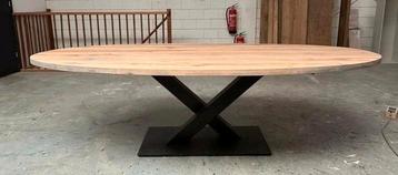 Ovale eiken eetafel tafel ovaal 250x125 cm beschikbaar voor biedingen