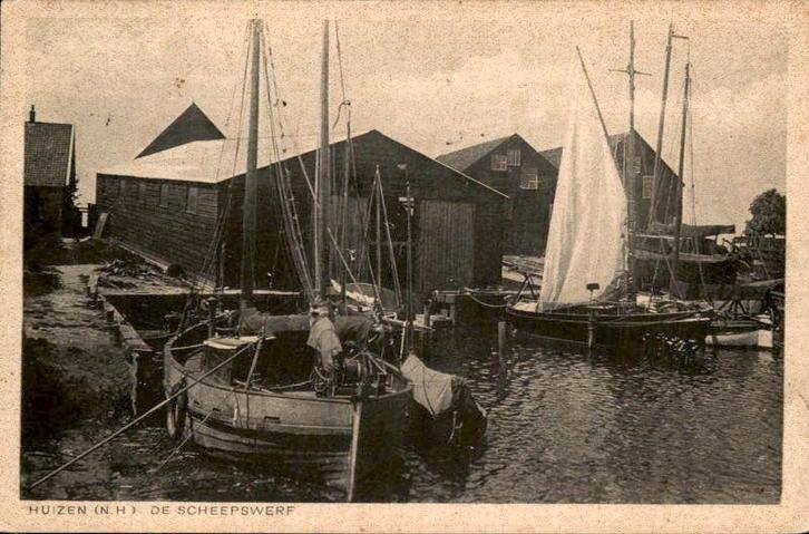 Huizen - De Scheepswerf, Verzamelen, Ansichtkaarten | Nederland, Gelopen, Noord-Holland, 1920 tot 1940, Ophalen of Verzenden