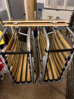 2x inklapbed 1persoons, Huis en Inrichting, Ophalen, Zo goed als nieuw, Eenpersoons, Hout