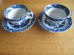 2 koppen met schotels in de kleur blauw., Ophalen of Verzenden, Zo goed als nieuw, Porselein, Kop en/of schotel