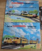 3 dubbelzijdige reclame borden Fleischmann- van karton, Ophalen, Gebruikt, Trein, Kaart of Prent