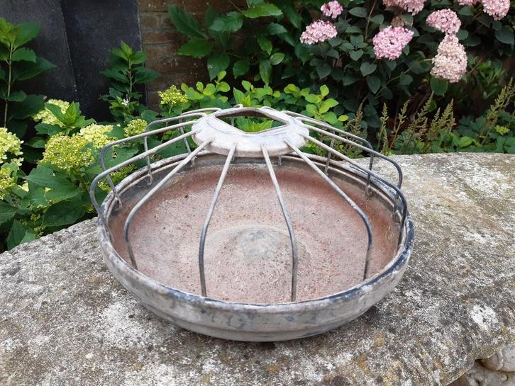 Vintage zinken kippen voerbak, Dieren en Toebehoren, Pluimvee | Toebehoren, Ophalen of Verzenden