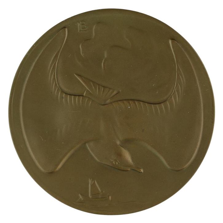 PENNING VPK 1934 Leendert Bolle : Lucht en Water º, Postzegels en Munten, Penningen en Medailles, Brons, Nederland, Verzenden