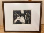 Ets "Het Bezoek"., Antiek en Kunst, Kunst | Etsen en Gravures, Ophalen of Verzenden