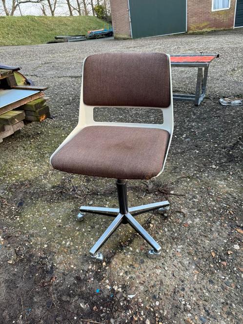 Gispen Stoel , sixties,seventies, vintage, design, Huis en Inrichting, Stoelen, Gebruikt, Eén, Kunststof, Metaal, Stof, Wit, Ophalen of Verzenden