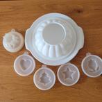 Tupperware puddingvorm 7-delig schaal en decoratieve deksels, Huis en Inrichting, Ophalen of Verzenden, Zo goed als nieuw, Wit
