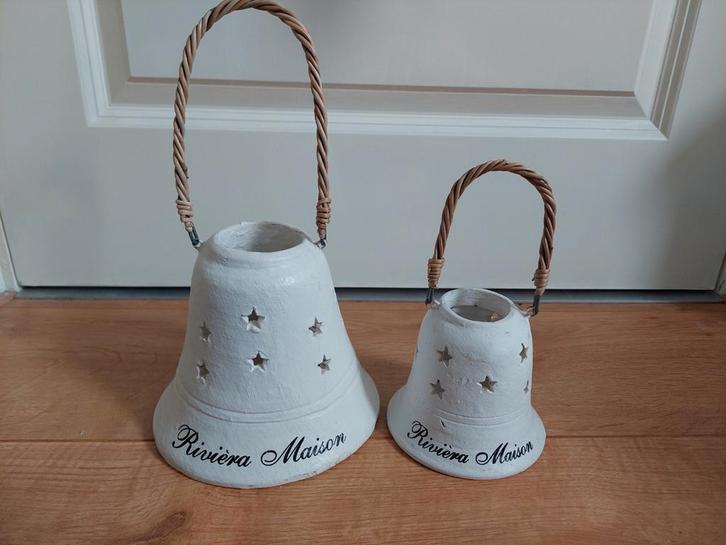 Riviera Maison klokken bellen windlichten, Huis en Inrichting, Woonaccessoires | Kandelaars en Kaarsen, Zo goed als nieuw, Minder dan 25 cm