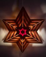 Vintage houten kerstster met verlichting, Diversen, Kerst, Ophalen of Verzenden, Gebruikt