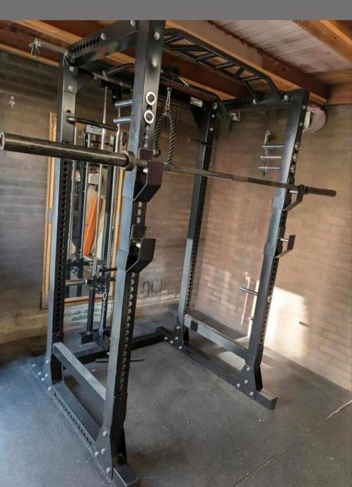 Powerrack + Pulley station compleet met 120kg gewichtenset., Sport en Fitness, Fitnessmaterialen, Zo goed als nieuw, Overige typen