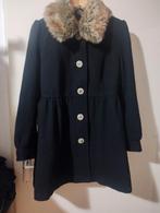 H&M Zwarte Jas met Bontkraag - Maat 42, H&M, Zwart, Maat 42/44 (L), Ophalen of Verzenden