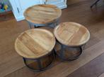 Set van 3 ronde bijzettafeltjes, Huis en Inrichting, Tafels | Bijzettafels, Ophalen