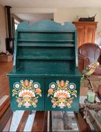 Franse Brocante Sieradenbox/Vitrinekastje folklore kastje, Antiek en Kunst, Ophalen of Verzenden