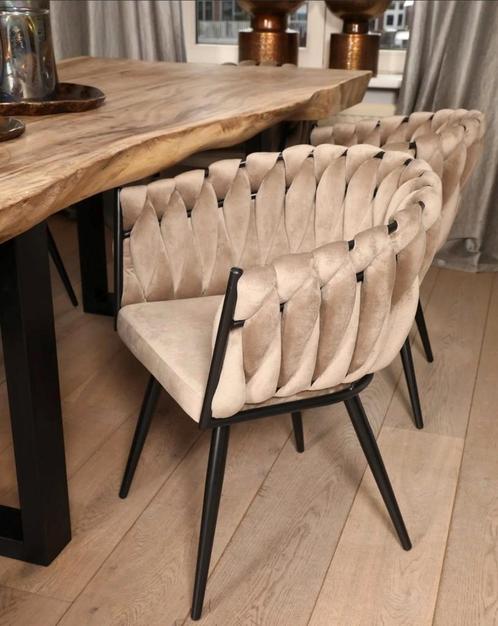 Wave eetkamerstoel velvet, Huis en Inrichting, Stoelen, Nieuw, Eén, Stof, Zwart, Ophalen of Verzenden