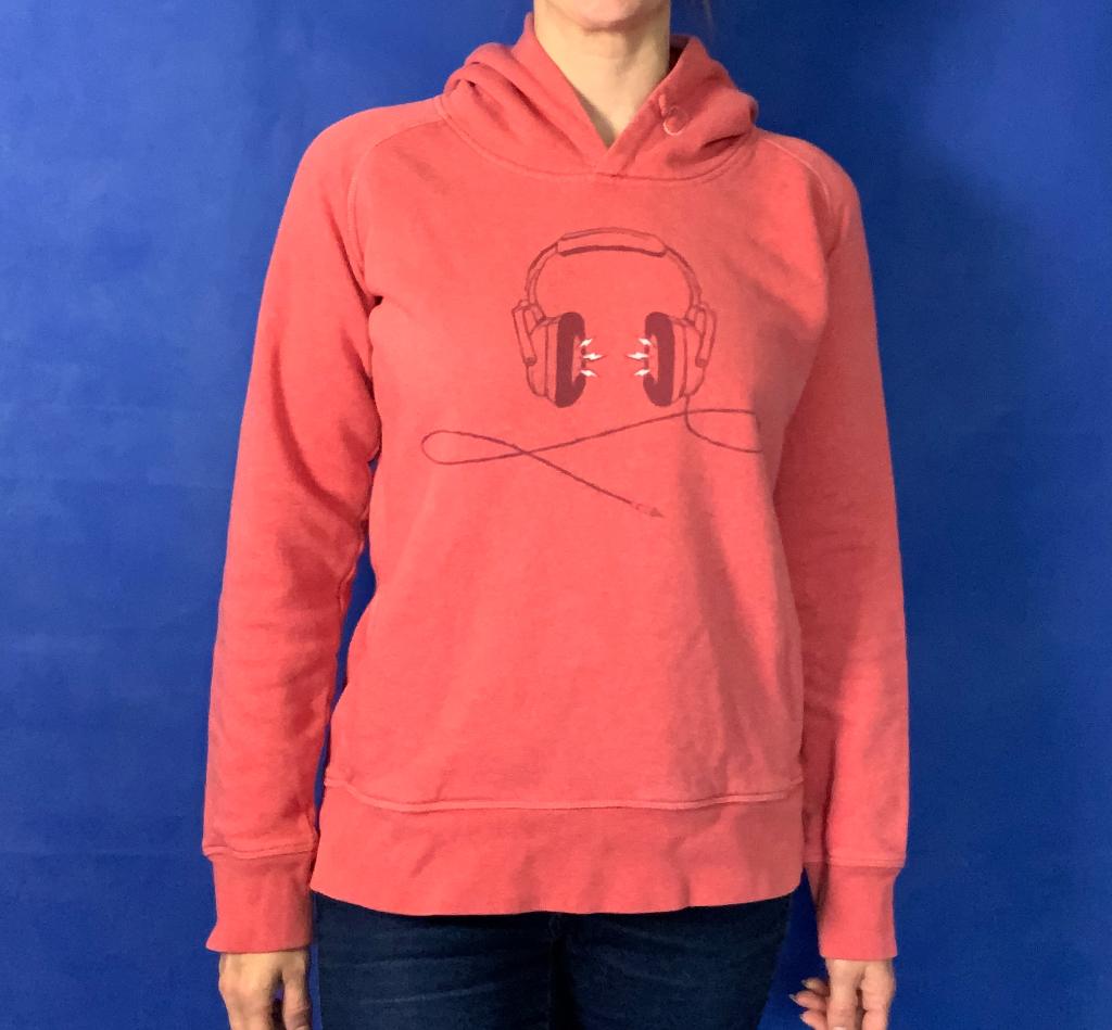 3FM Serious Request Headphones hoodie medium zalm, Verzamelen, Muziek, Artiesten en Beroemdheden, Gebruikt, Kleding, Ophalen of Verzenden