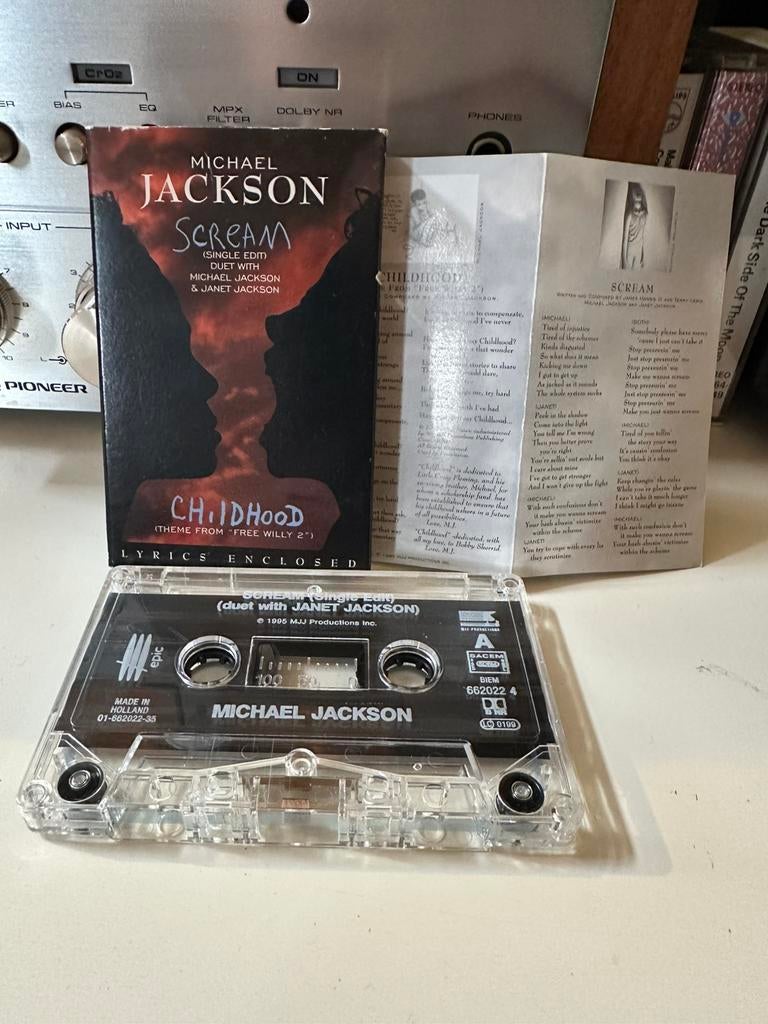 Michael Jackson (& Janet Jackson) - Scream cassette single, Cd's en Dvd's, Cassettebandjes, Ophalen of Verzenden, Zo goed als nieuw