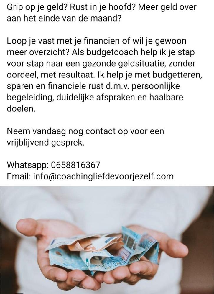 Budget coach, Diensten en Vakmensen, Coaching en Persoonlijke effectiviteit, Persoonlijke ontwikkeling, Spirituele coaching