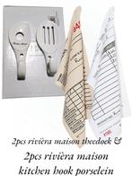 2pcs rivièra maison porselein haken & 2pcs RM theedoek, Ophalen of Verzenden