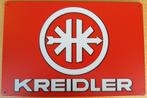 Kreidler logo rood reclamebord van metaal wandbord, Nieuw, Reclamebord, Ophalen of Verzenden