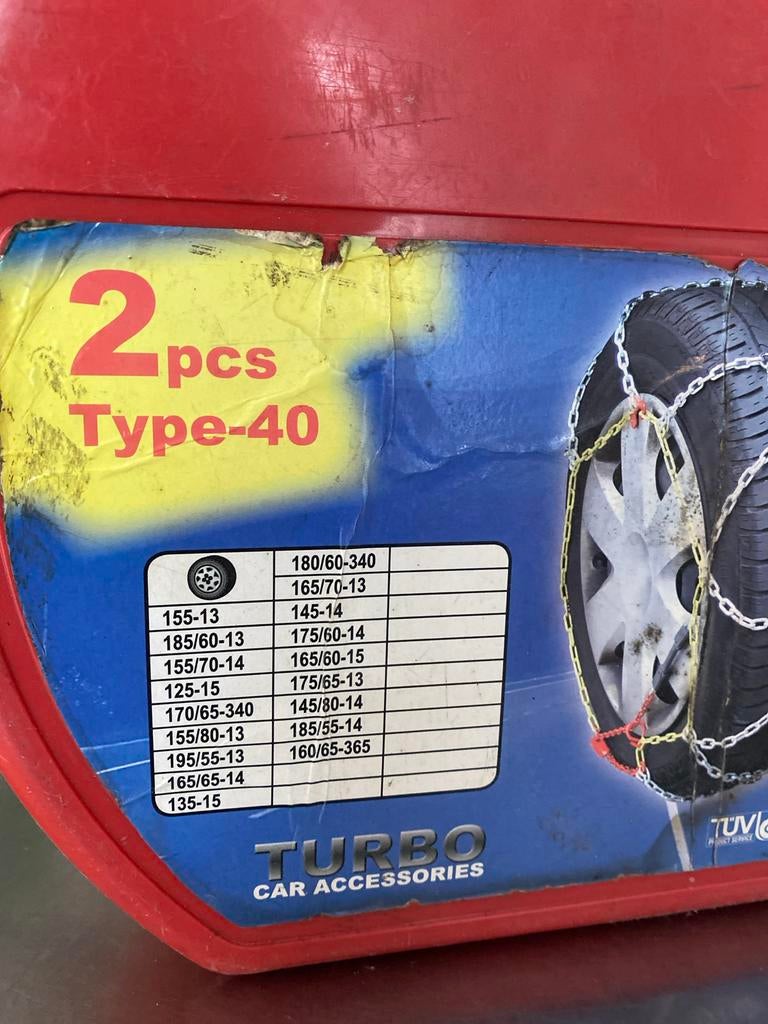 Turbo Sneeuwkettingen Type-40, Auto diversen, Sneeuwkettingen, Ophalen, Gebruikt
