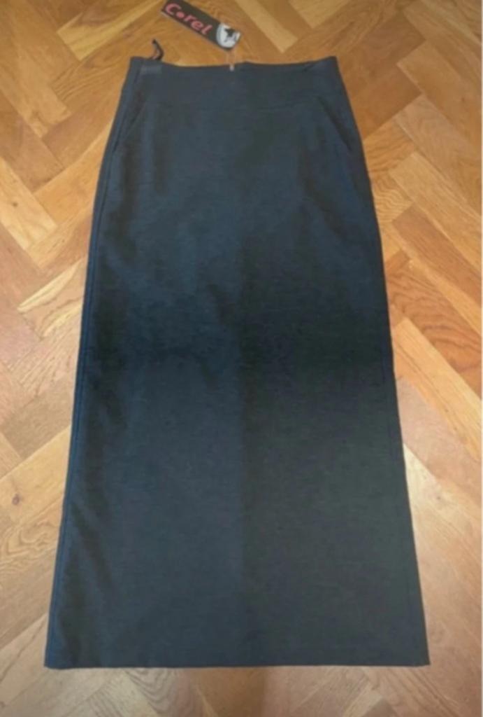 Lange nieuwe antraciet rok Corel maat 38, Kleding | Dames, Rokken, Nieuw, Maat 38/40 (M), Grijs, Onder de knie, Ophalen of Verzenden